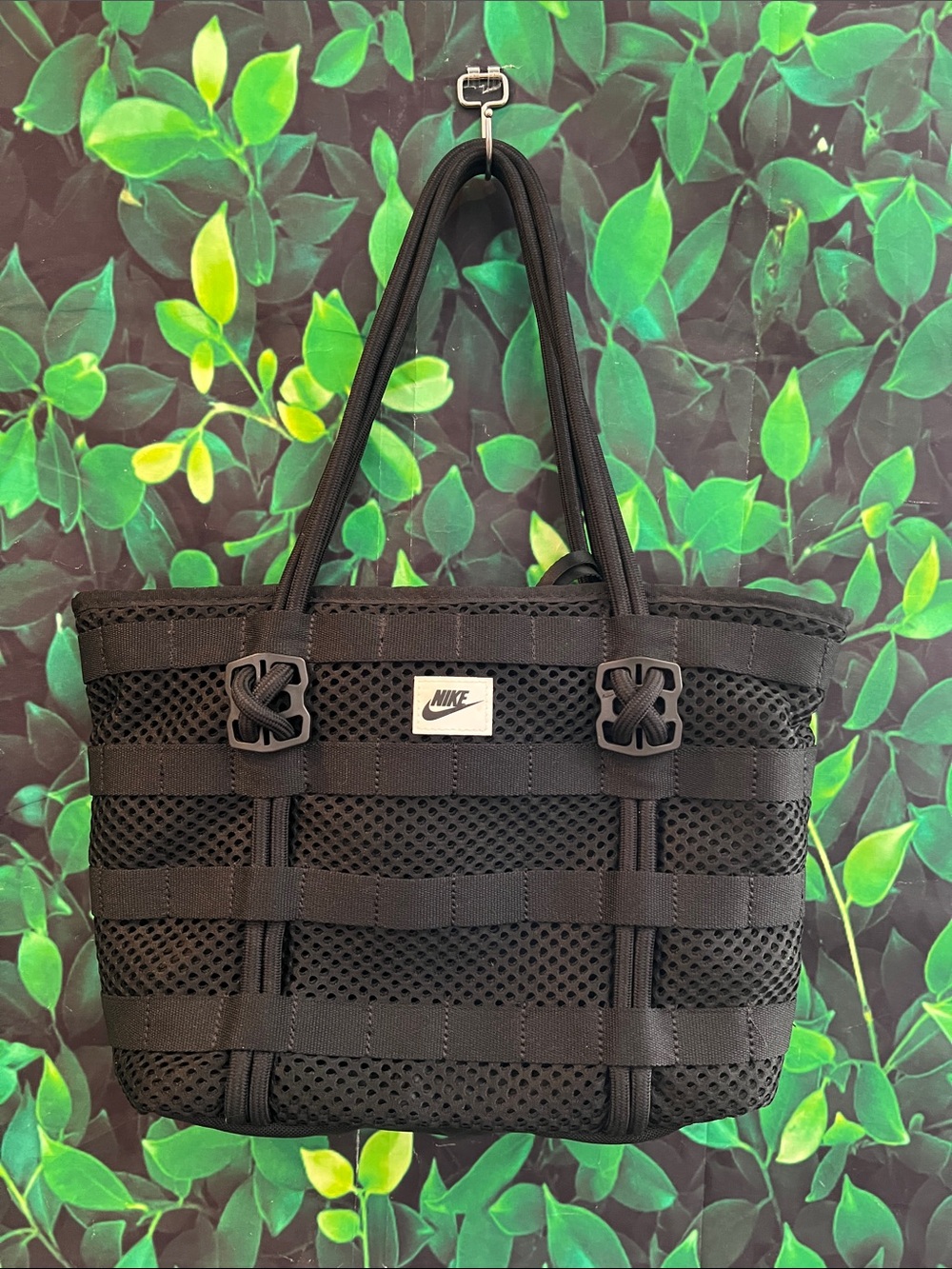 Nike Black Mesh Tote with Webbed Straps